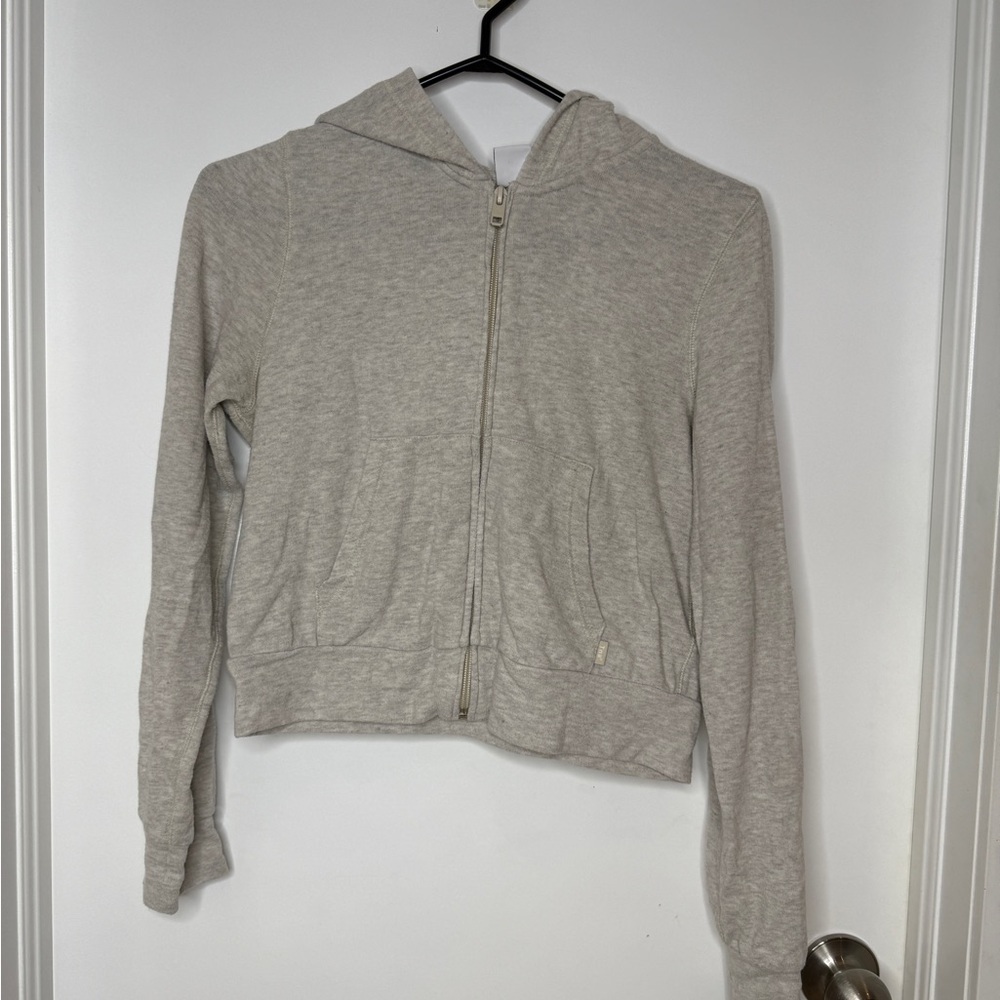 TNA Heather Cream Zip-Up Sweatshirt